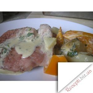 Фото - Печеня зі свинини із вершково-гірчичним соусом