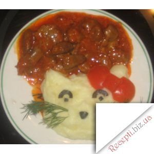 Фото - Курячі сердечка і шлуночки, тушковані в томаті