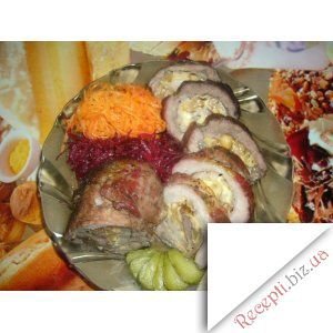 Фото - Пікантний горіхово-сирний рулет із салатом по-корейськи