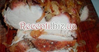 Свиняча корейка з карамелізований цибулею Цукор