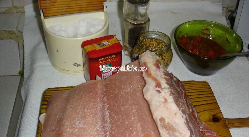 Свинина, запечена в гірчиці інгредієнти