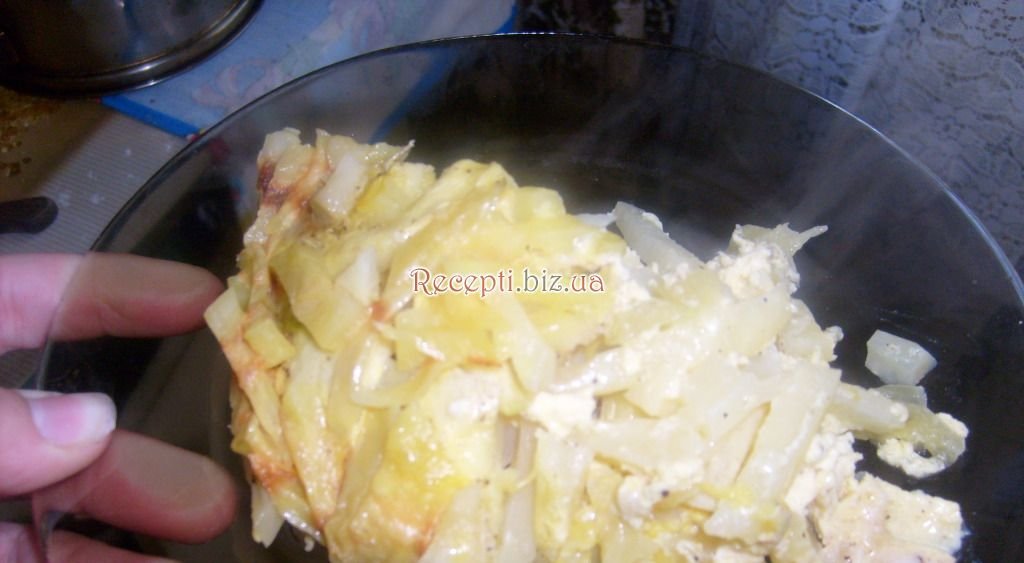 Запіканка з картоплі з кабачками Сир