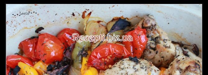 Курка-пулярка з овочами і рисовим гарніром або обід французької провінції Перець болгарський