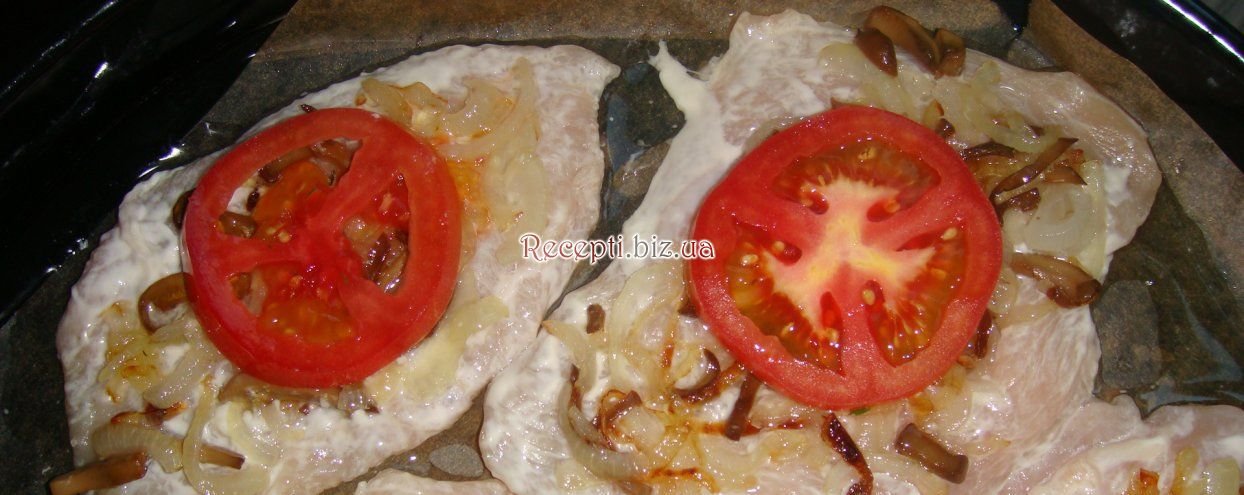 фото Курячі отбівниес помідорами