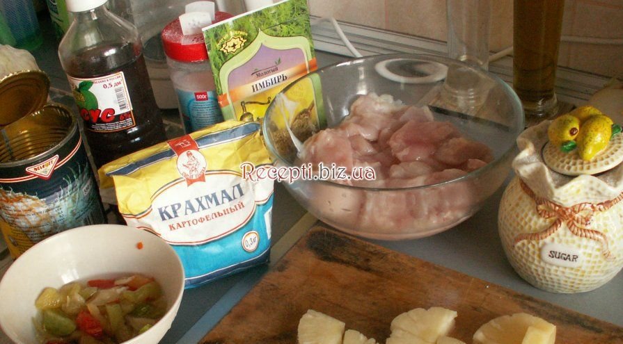 Кебаб з курки з ананасами інгредієнти