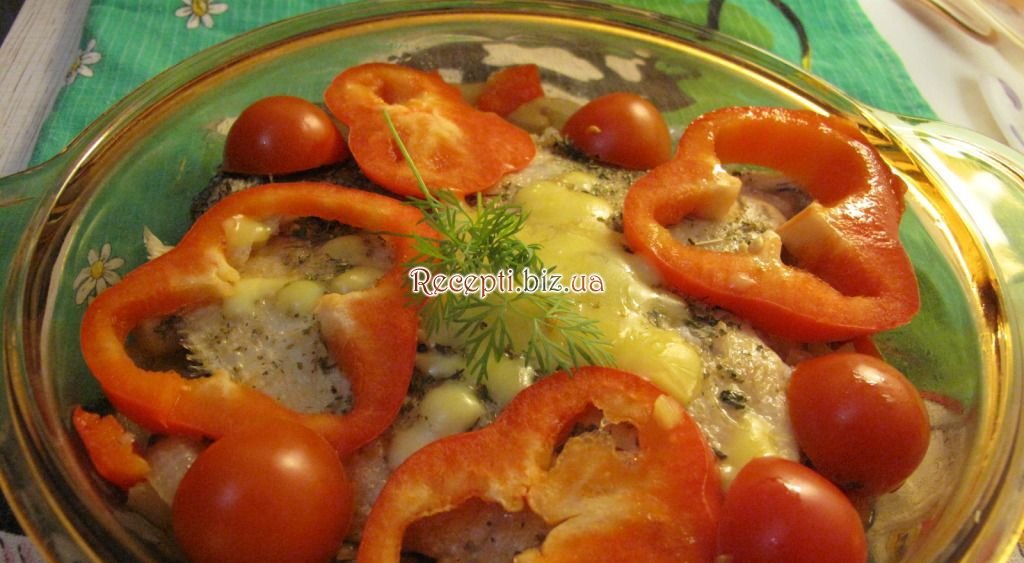 Камбала «Святкова» з овочами Сир твердий