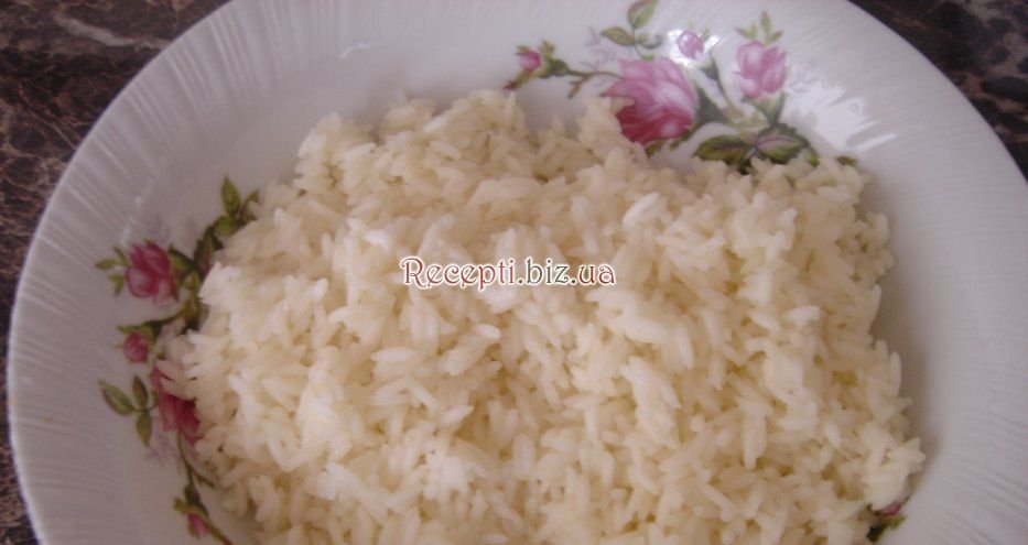 Фарширований кальмар з рисом Рис