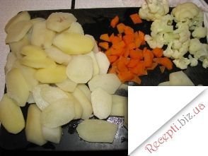 Пангасіус з овочами, запечений у рукаві:) Філе пангасіуса