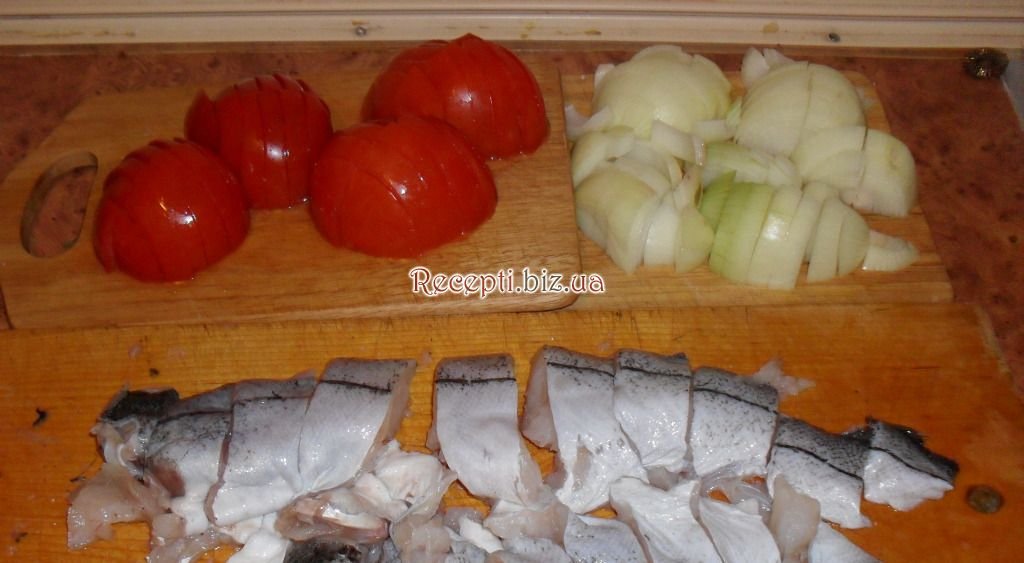 Овочі під рибою інгредієнти