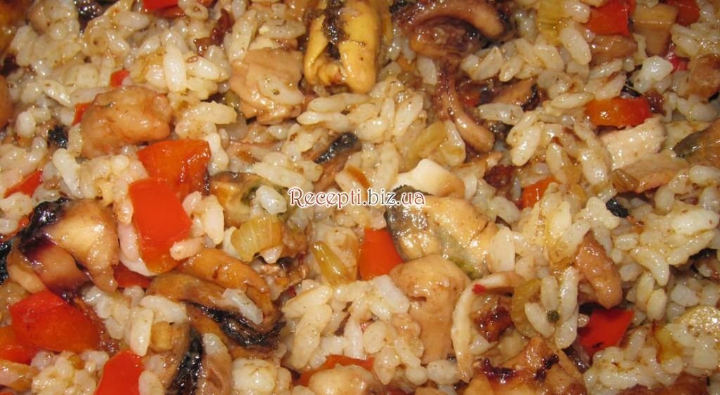 Рис з морепродуктами Часник