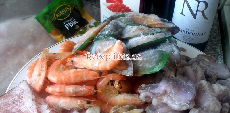 Соте з морепродуктів і риби інгредієнти