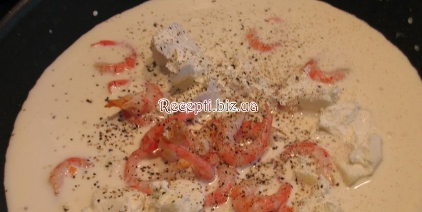 Кальмар-макарони з вершково-креветочним соусом 