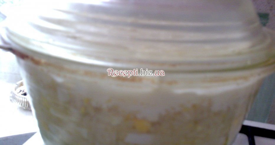 Кабачок під рисової шубою Маслo растітельноe