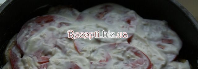 Баклажани, запечені з грибами та помідорами Часник