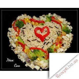 Тріска з овочами і диким рисом "Гарячі серця"