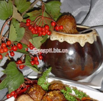 Фото: Тефтелі із сюрпризом, запечені з баклажанами і грибами "Танець осені"